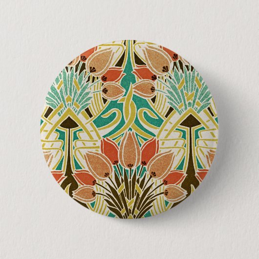 Jugendstil-Muster #11 Button (Vorderseite)