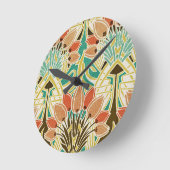 Jugendstil-Muster #11 Runde Wanduhr (Winkel)
