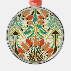 Jugendstil-Muster #11 Silbernes Ornament