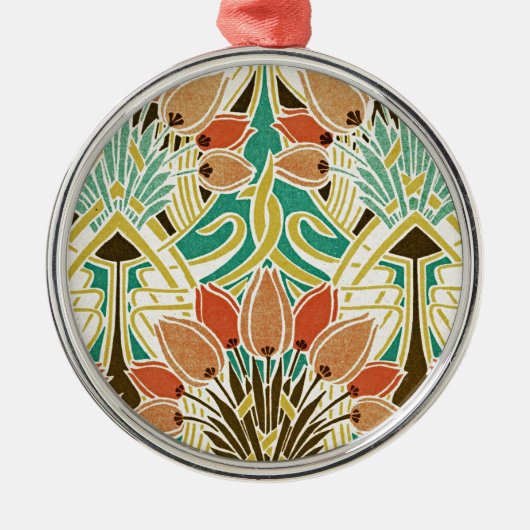 Jugendstil-Muster #11 Silbernes Ornament (Vorne)