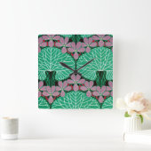 Jugendstil-Muster #12 in Emporio Moffa Quadratische Wanduhr (Zuhause)