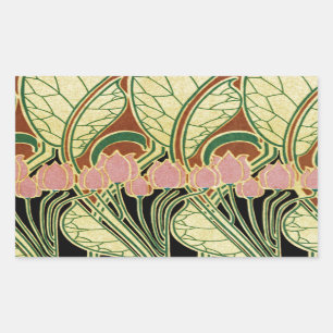 Jugendstil-Muster #1 Rechteckiger Aufkleber