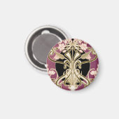 Jugendstil-Muster #2 Magnet (Vorderseite/Rückseite)