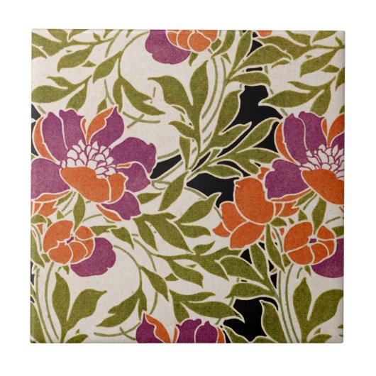 Jugendstil-Muster #3 Fliese (Vorderseite)
