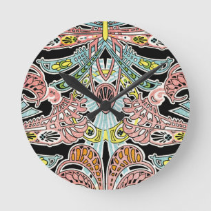 Jugendstil-Muster #8 Runde Wanduhr