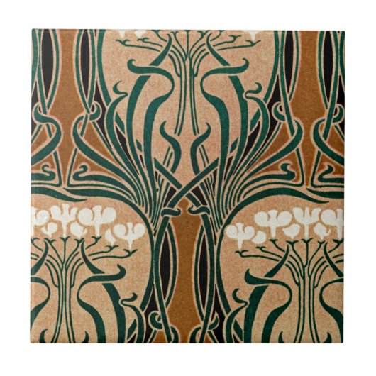 Jugendstil-Muster #9 Fliese (Vorderseite)