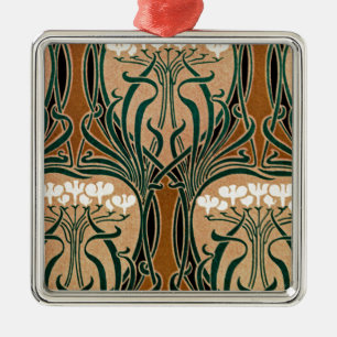 Jugendstil-Muster #9 Silbernes Ornament