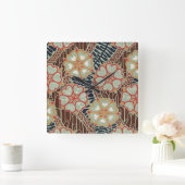 Jugendstil-Muster Nr. 2 in Emporio Moffa Quadratische Wanduhr (Zuhause)