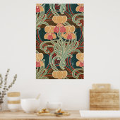 Jugendstil-Muster Nr. 4 in Emporio Moffa Poster (Küche)