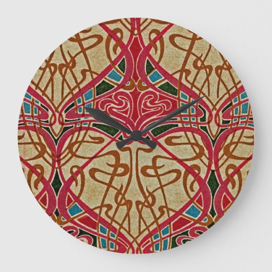 Jugendstil-Muster Nr. 9 in Emporio Moffa Große Wanduhr (Vorderseite)