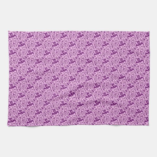 Jugendstil-Muster, Pflaume auf Orchideen Geschirrtuch (Horizontal)