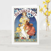 Jugendstil-Muttertag Karte (Gelbe Blume)