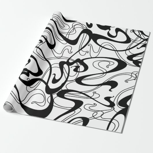 Jugendstil-nahtloses Muster. Curl-Textur in Vint Geschenkpapier (Ungerollt)