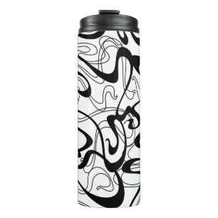 Jugendstil-nahtloses Muster. Curl-Textur in Vint Thermosbecher