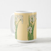 Jugendstil-Narzissenblumen Kaffeetasse (Vorderseite Links)