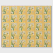 Jugendstil-Narzissenblumen – Ostern Geschenkpapier (Flach)
