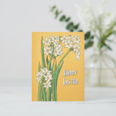 Jugendstil-Narzissenblumen – Ostern Postkarte (Stehend Vorderseite)