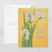 Jugendstil-Narzissenblumen – Ostern Postkarte (Vorne/Hinten)