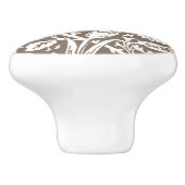 Jugendstil-Nation Damask, Taupe und White Keramikknauf (Seitenansicht)