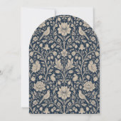 Jugendstil Navy Monogram Hochzeit Einladung (Rückseite)