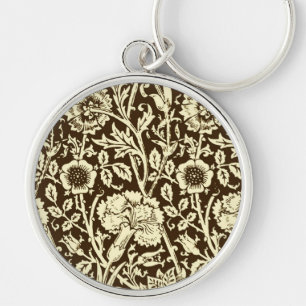Jugendstil-Nelke-Damaskus, Braun und Creme Schlüsselanhänger