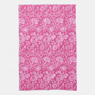 Jugendstil-Nelke-Damaskus, Fuchsienrosa Handtuch