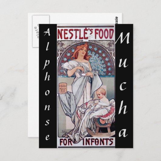 Jugendstil, Nestle Babynahrung von Alphonse Mucha Postkarte (Vorne/Hinten)