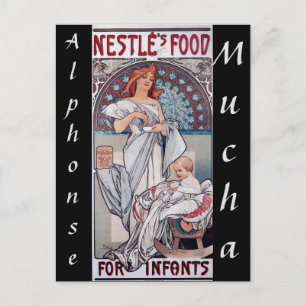 Jugendstil, Nestle Babynahrung von Alphonse Mucha Postkarte