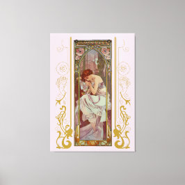 Jugendstil-Night's Erholung von Alphonse Mucha Leinwanddruck