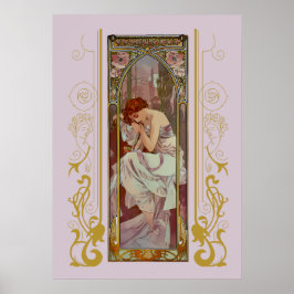 Jugendstil-Night's Erholung von Alphonse Mucha Poster