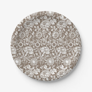 Jugendstil-Nobelpreisträger, Taupe und Weiß Pappteller