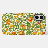 Jugendstil orange-gelbes Blumenmuster Case-Mate iPhone Hülle (Rückseite (Horizontal))