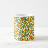 Jugendstil orange-gelbes Blumenmuster Kaffeetasse (Mittel)