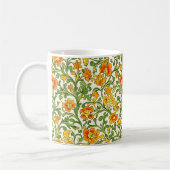 Jugendstil orange-gelbes Blumenmuster Kaffeetasse (Links)