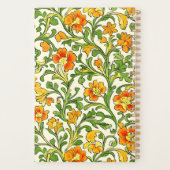 Jugendstil orange-gelbes Blumenmuster Planer (Rückseite)