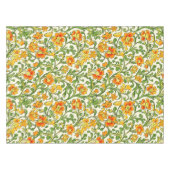 Jugendstil orange-gelbes Blumenmuster Tischdecke (Vorderseite (Horizontal))