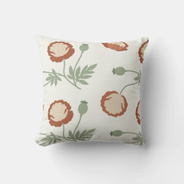 Jugendstil-Organisches-Mohn-Wurfkissen Kissen