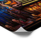 Jugendstil-Orgel-Buntglasdesign Poster (Ecke)