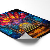 Jugendstil-Orgel-Buntglasdesign Poster (Ecke)