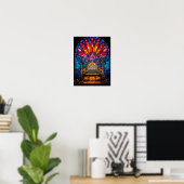 Jugendstil-Orgel-Buntglasdesign Poster (Heimbüro)