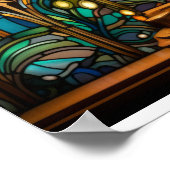 Jugendstil-Orgel-Buntglasdesign Poster (Ecke)