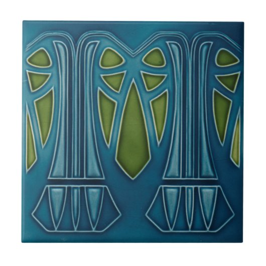 Jugendstil - Palme Fliese (Vorderseite)