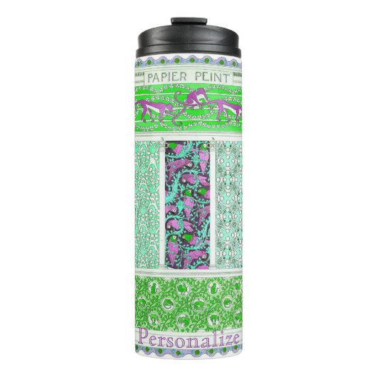 Jugendstil-Papagei-Affen-Dschungel Tropenpapier co Thermosbecher (Vorderseite)