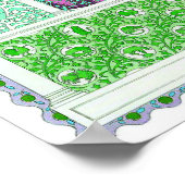 Jugendstil-Papagei-Affendschungel tropisches Desig Poster (Ecke)