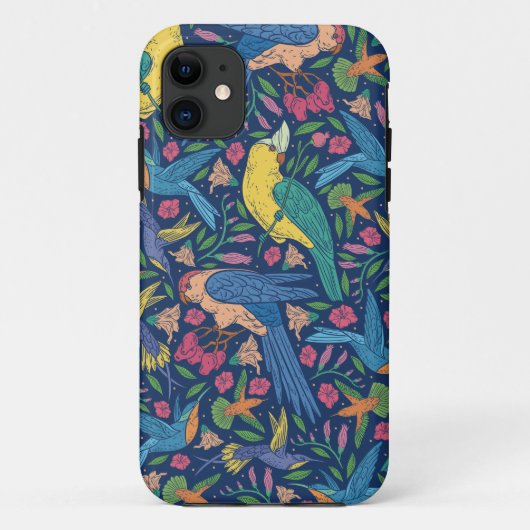 Jugendstil-Papageienmuster Case-Mate iPhone Hülle (Rückseite)