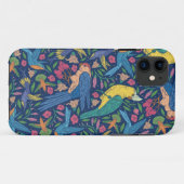 Jugendstil-Papageienmuster Case-Mate iPhone Hülle (Rückseite (Horizontal))