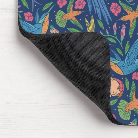 Jugendstil-Papageienmuster Mousepad (Ecke)
