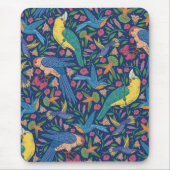 Jugendstil-Papageienmuster Mousepad (Vorne)