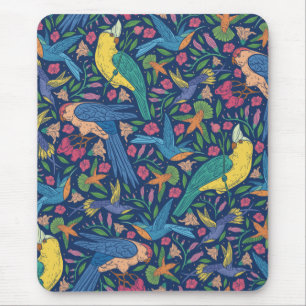 Jugendstil-Papageienmuster Mousepad
