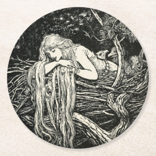 Jugendstil-Papier-Getränkeuntersetzer Runder Pappuntersetzer